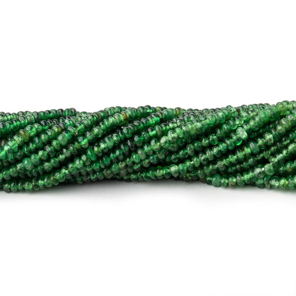 2mm Shaded Tsavorite Garnet Plain Rondelle Beads 18 inch 375 pieces - Beadsofcambay.com