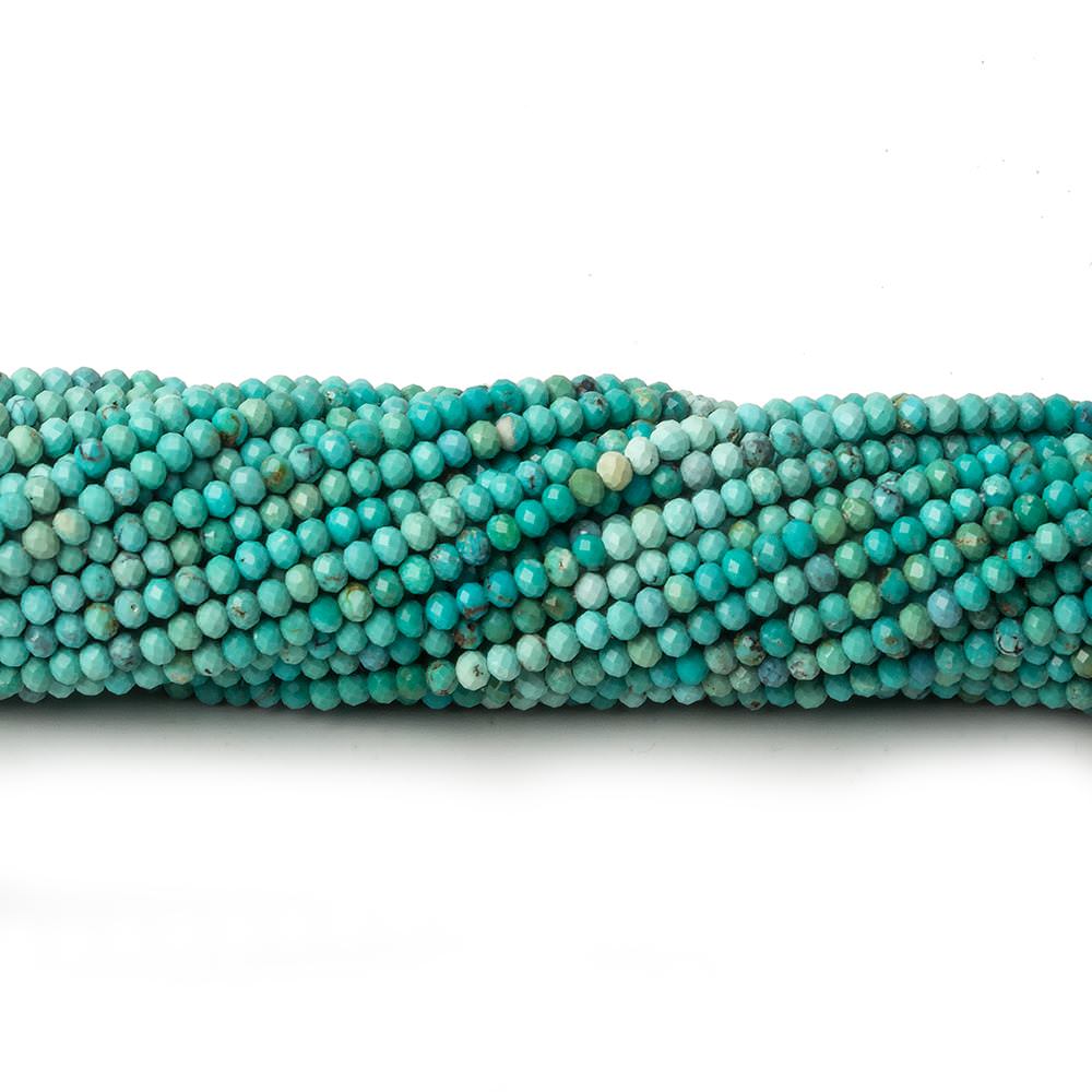 2mm Sleeping Beauty Turquoise micro faceted rondelle beads 13 inch 195 pcs AAA - Beadsofcambay.com