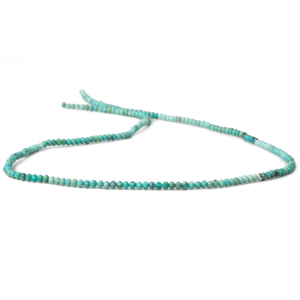 2mm Sleeping Beauty Turquoise micro faceted rondelle beads 13 inch 195 pcs AAA - Beadsofcambay.com
