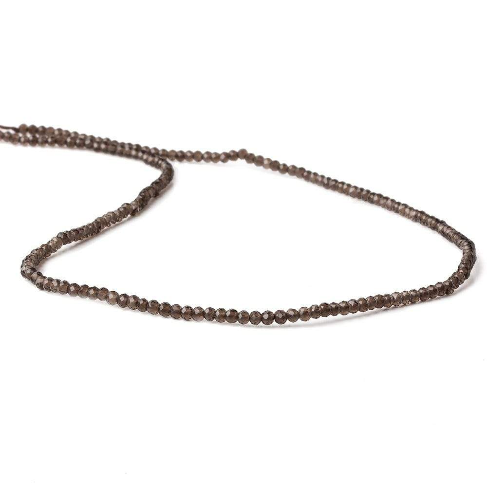 2mm Smoky Quartz Micro Faceted Rondelle Beads 18 inch 280 pieces - Beadsofcambay.com