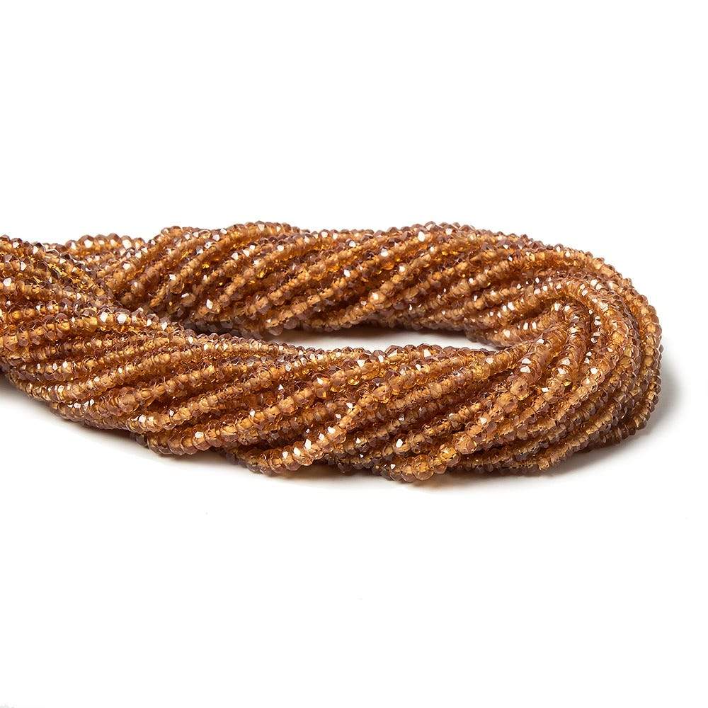 2mm Spessartite Garnet Faceted Rondelle 14 inch 185 pcs - Beadsofcambay.com