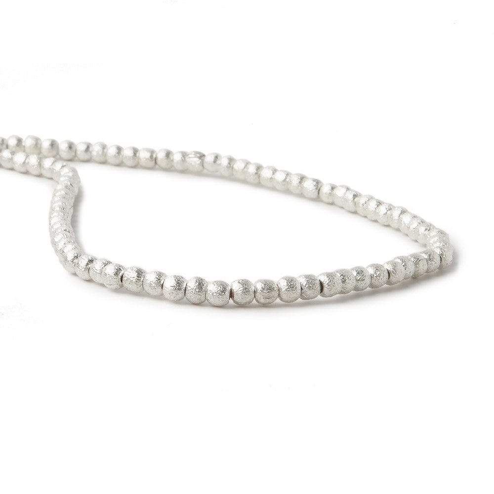 2mm Sterling Silver plated Copper Brushed Round 8 inch 100 beads - Beadsofcambay.com