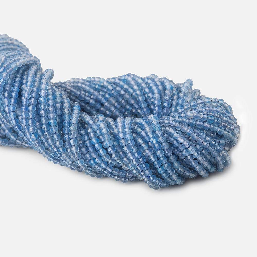 2mm Swiss Blue Chalcedony microfaceted round beads 13 inch 165 pieces - Beadsofcambay.com