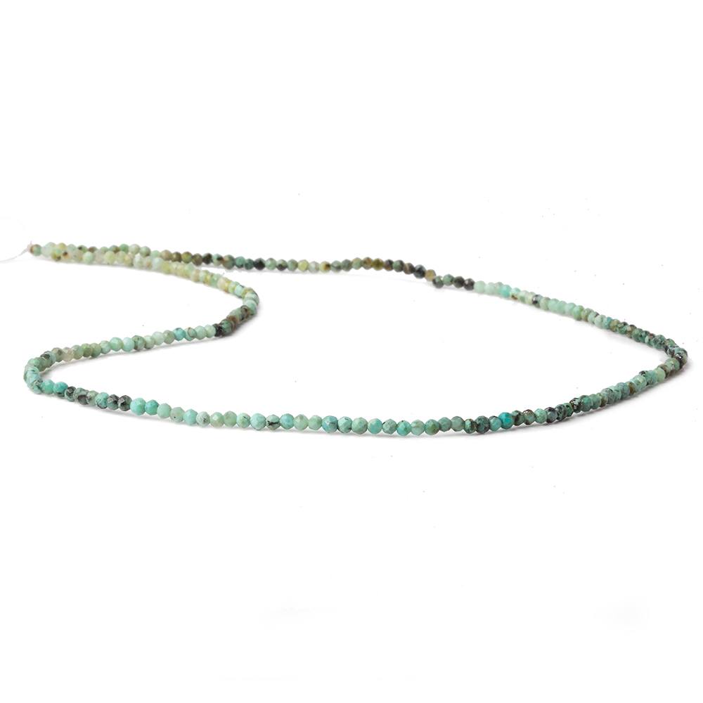 2mm Turquoise micro faceted rondelle beads 13 inch 195 pcs AA - Beadsofcambay.com