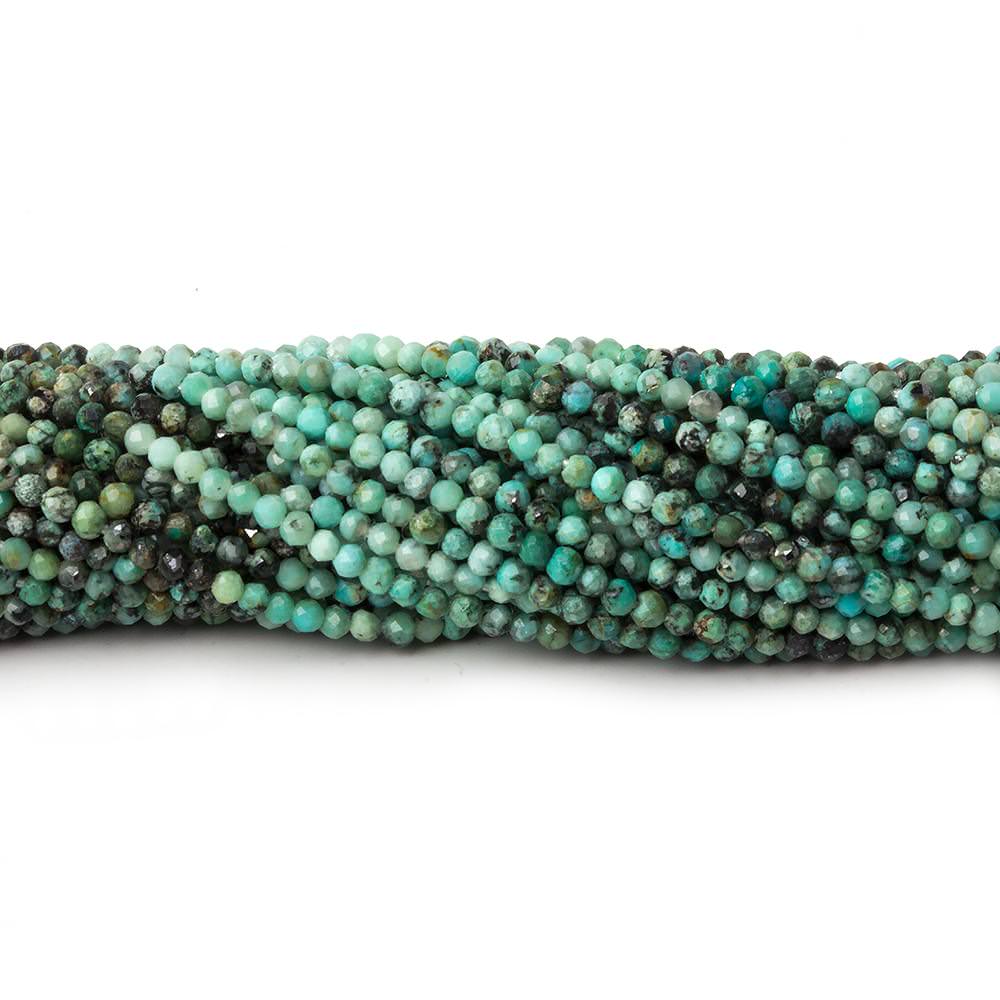 2mm Turquoise micro faceted rondelle beads 13 inch 195 pcs AA - Beadsofcambay.com