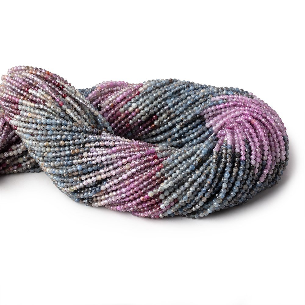 2mm Umba Sapphire Micro Faceted Round Beads 13 inch 164 pieces AAA - Beadsofcambay.com