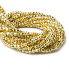 2mm Vermeil Cube Beads 92 beads 8 inch - Beadsofcambay.com