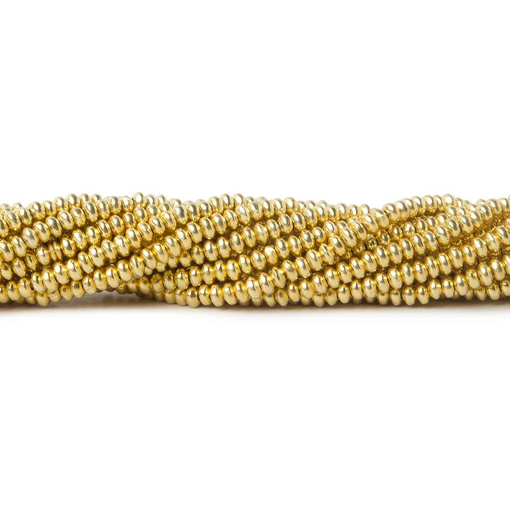 2mm Vermeil Plain Disc 8 inch 168 beads - Beadsofcambay.com