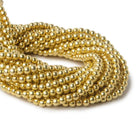2mm Vermeil Plain Round Beads 96 beads 8 inch - Beadsofcambay.com