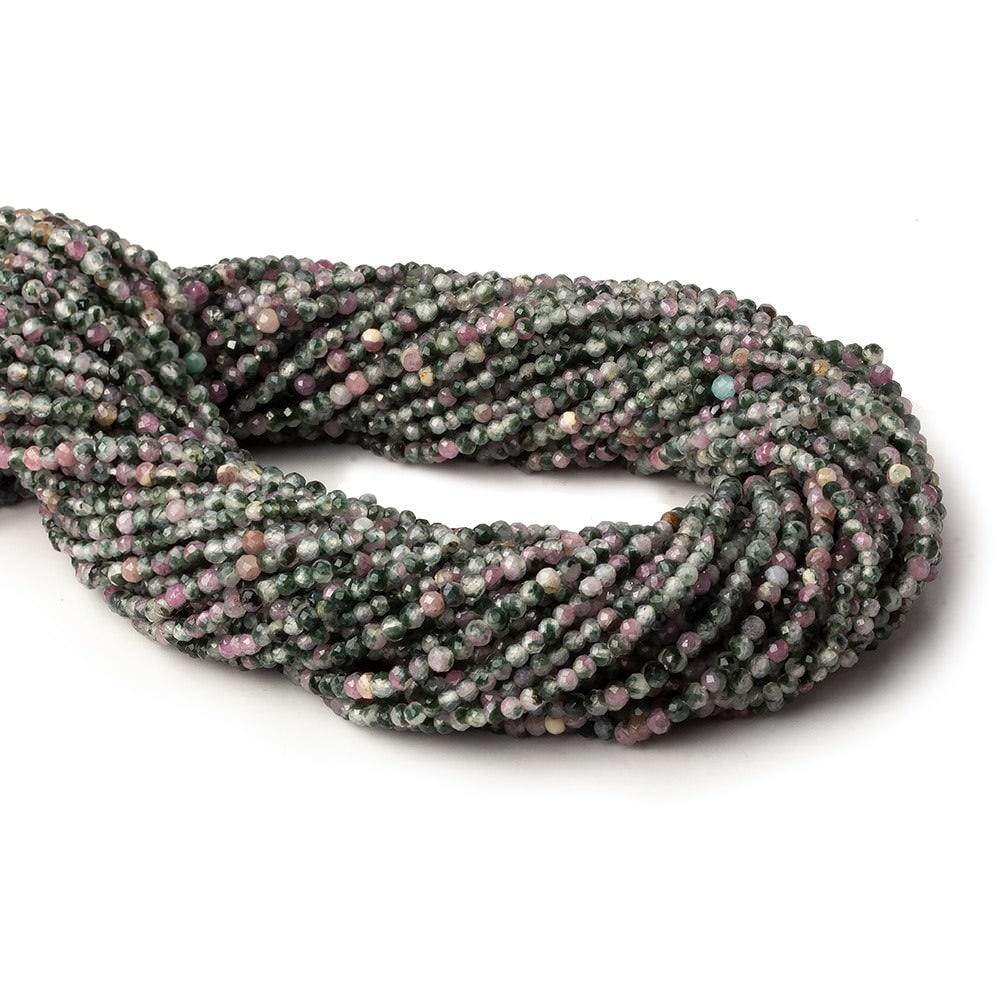 2mm Watermelon Tourmaline micro faceted round beads 12.5 inch 180 pieces - Beadsofcambay.com