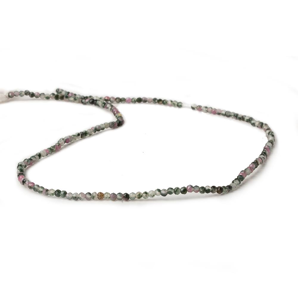 2mm Watermelon Tourmaline micro faceted round beads 12.5 inch 180 pieces - Beadsofcambay.com