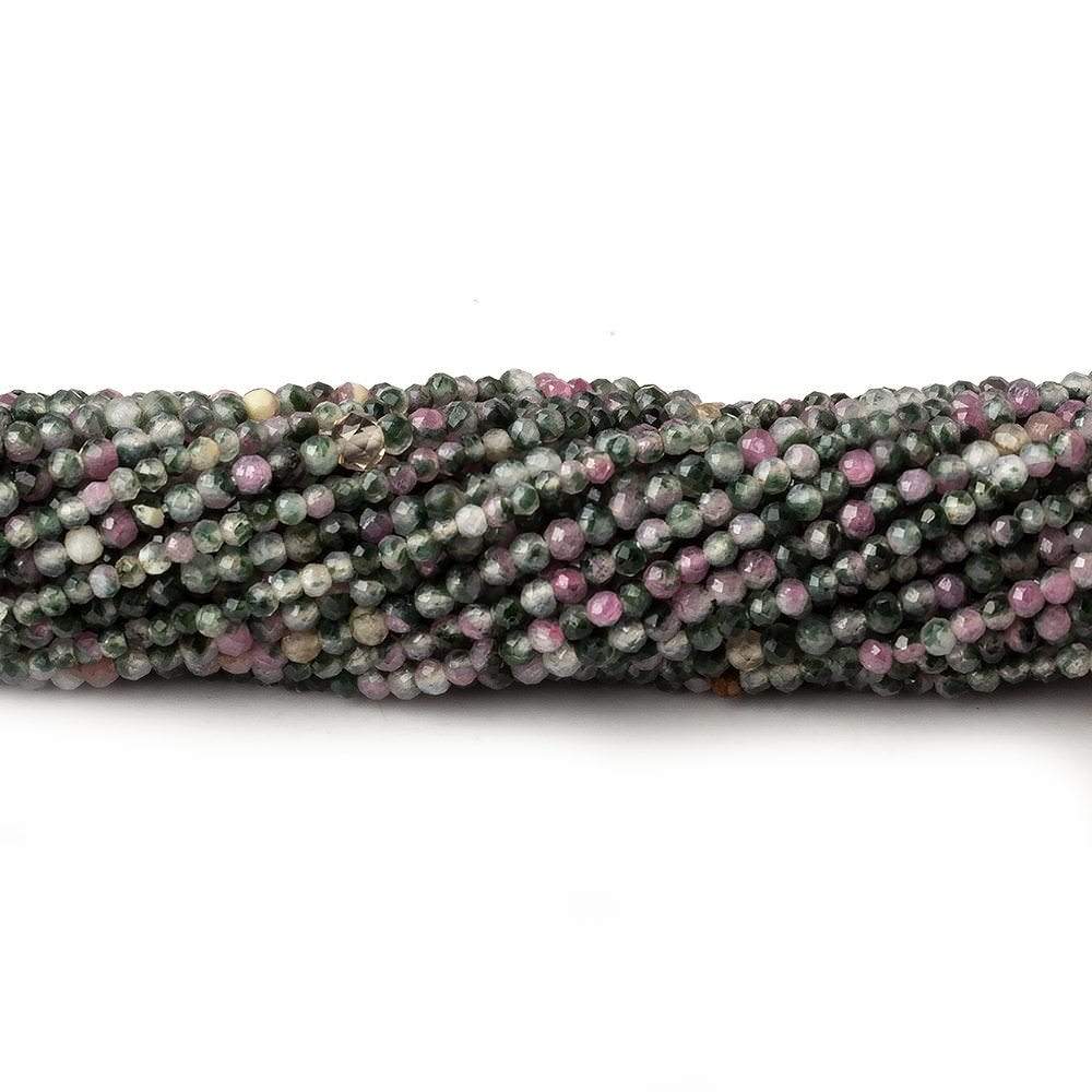 2mm Watermelon Tourmaline micro faceted round beads 12.5 inch 180 pieces - Beadsofcambay.com