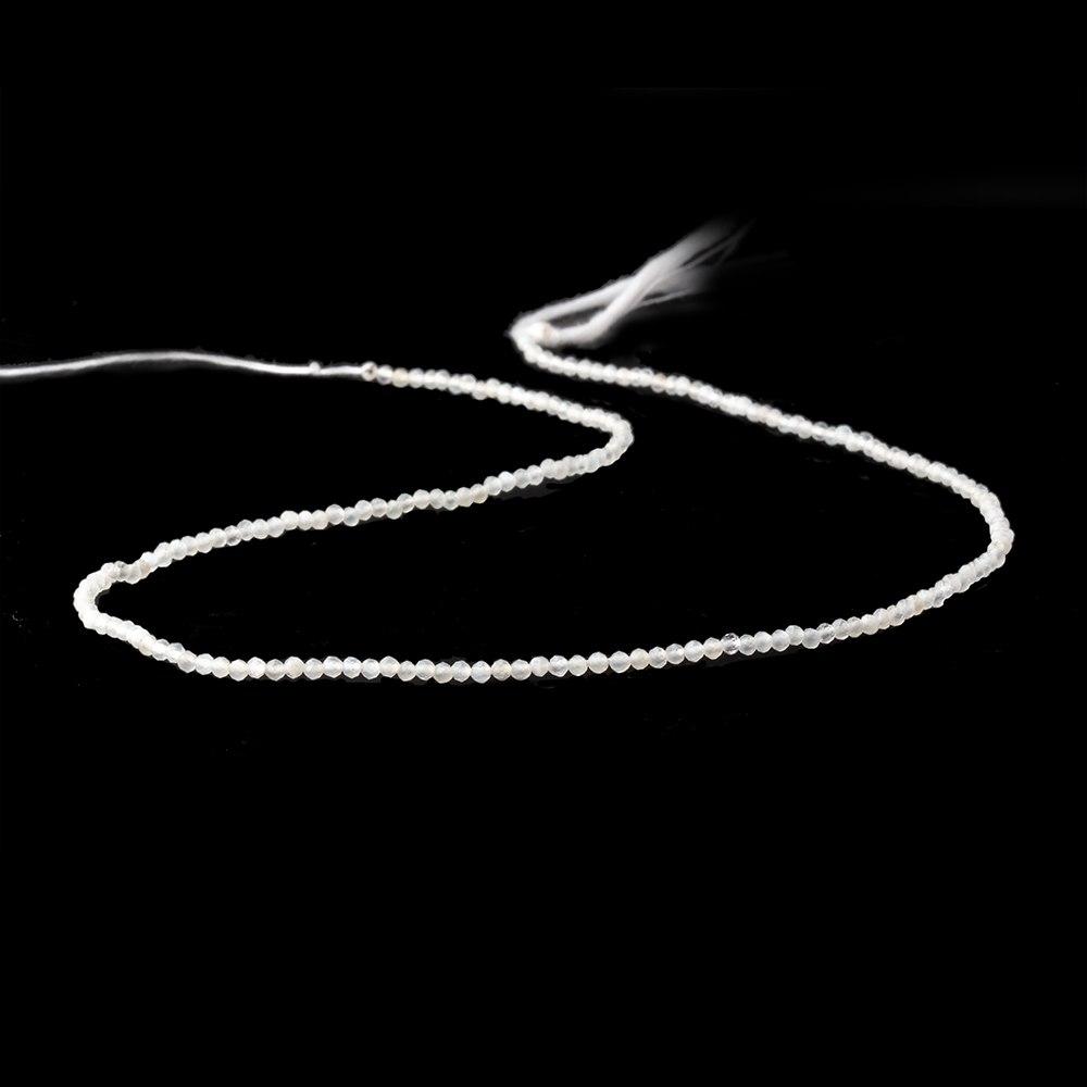 2mm White Moonstone micro faceted rondelle beads 12.5 inch 190 pieces - Beadsofcambay.com