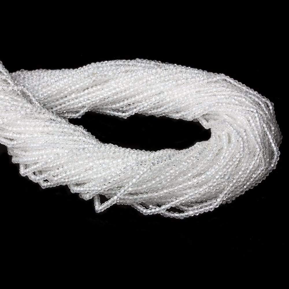 2mm White Topaz Micro Faceted Rondelle Beads 13 inch 220 pieces AAA Grade - Beadsofcambay.com