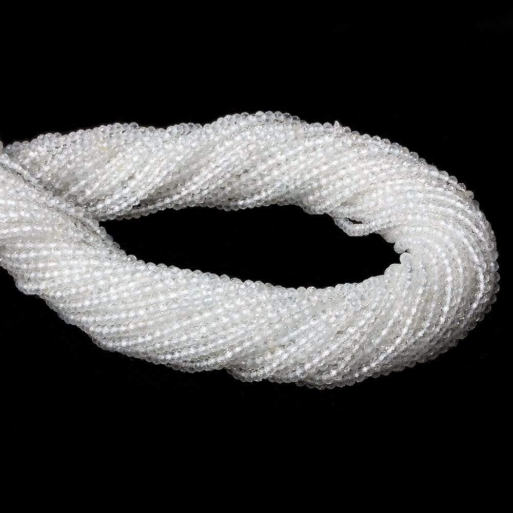 2mm White Topaz micro-faceted rondelles 13 inch 215 beads AAA - Beadsofcambay.com