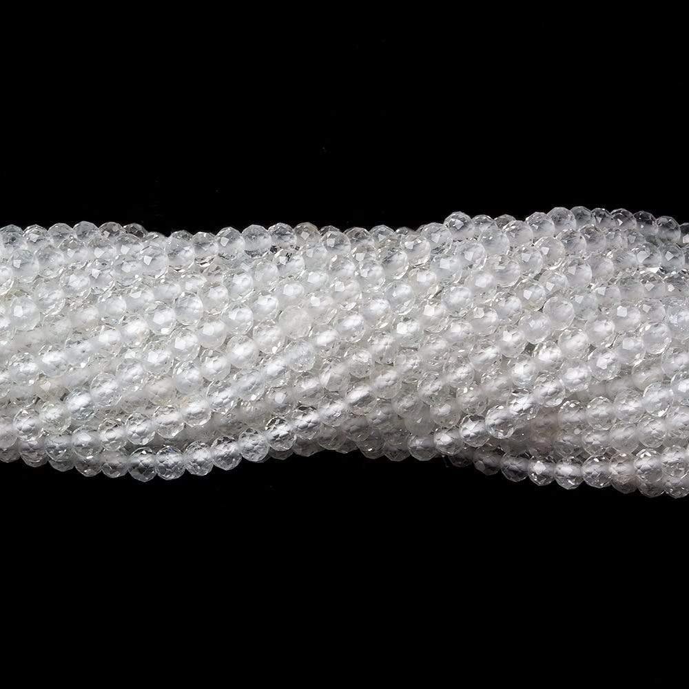 2mm White Topaz micro-faceted rondelles 13 inch 215 beads AAA - Beadsofcambay.com