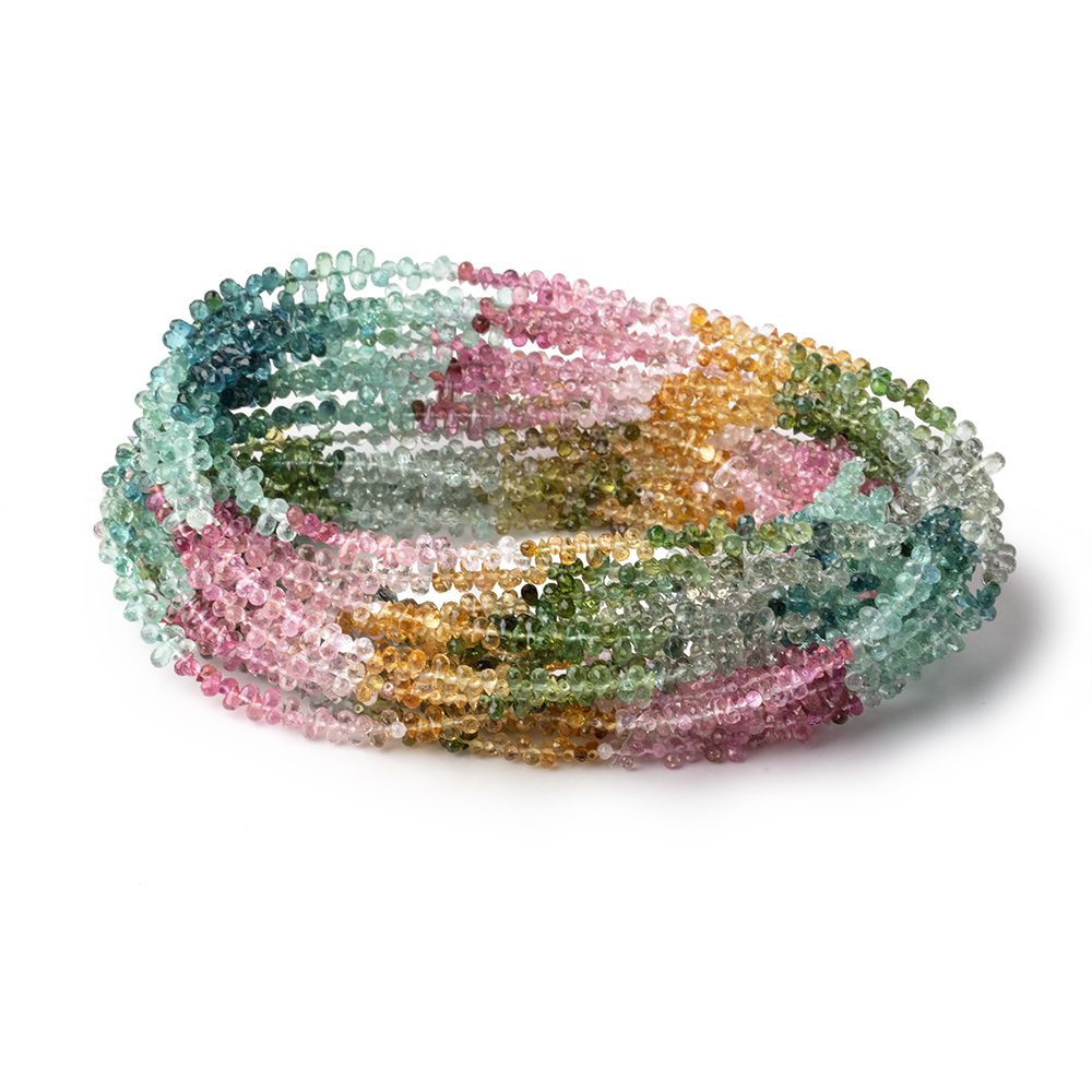 2x1.5-4x2mm Afghani Tourmaline Micro Faceted Tear Drop Beads 17 inch 342 pieces AAA - Beadsofcambay.com