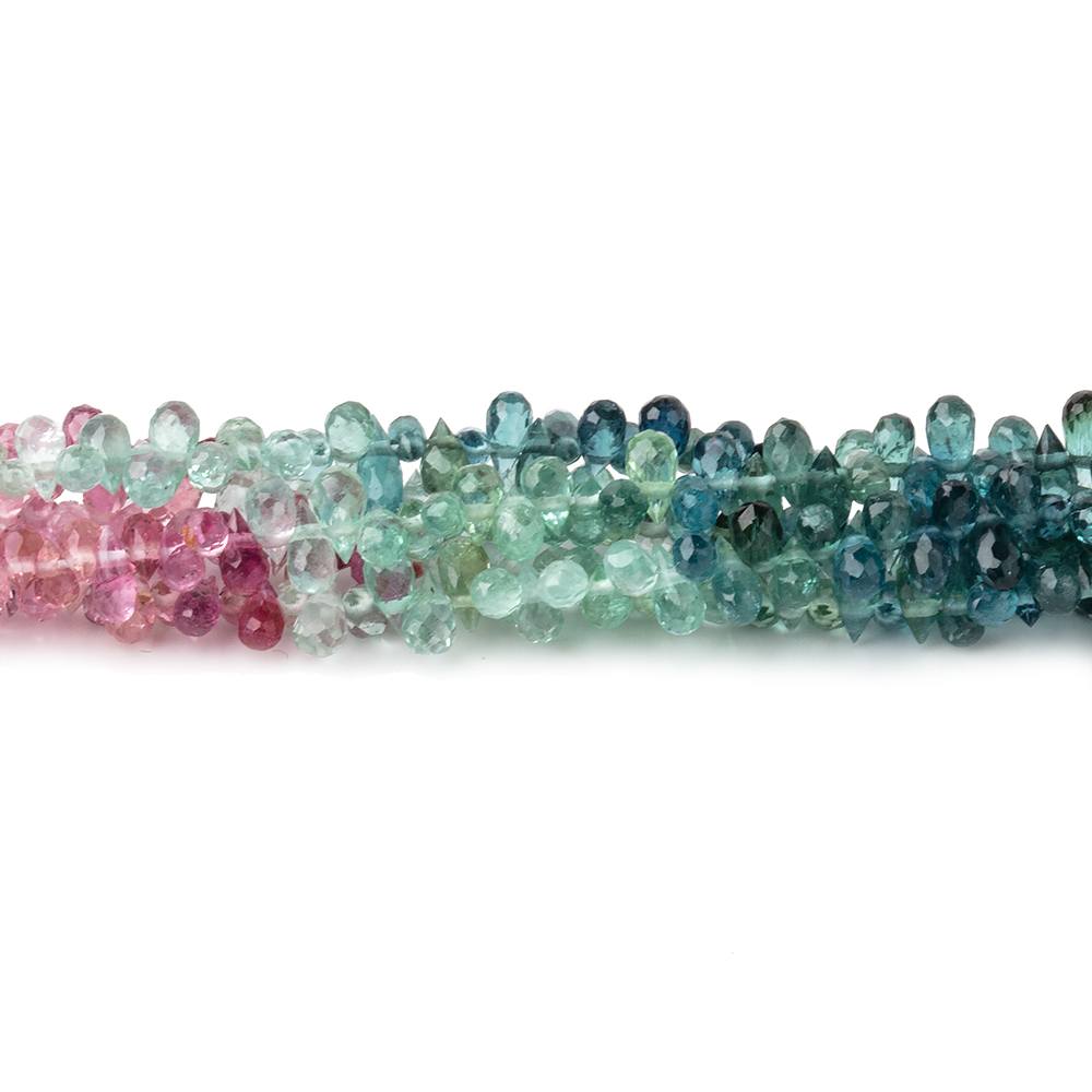2x1.5-4x2mm Afghani Tourmaline Micro Faceted Tear Drop Beads 17 inch 342 pieces AAA - Beadsofcambay.com