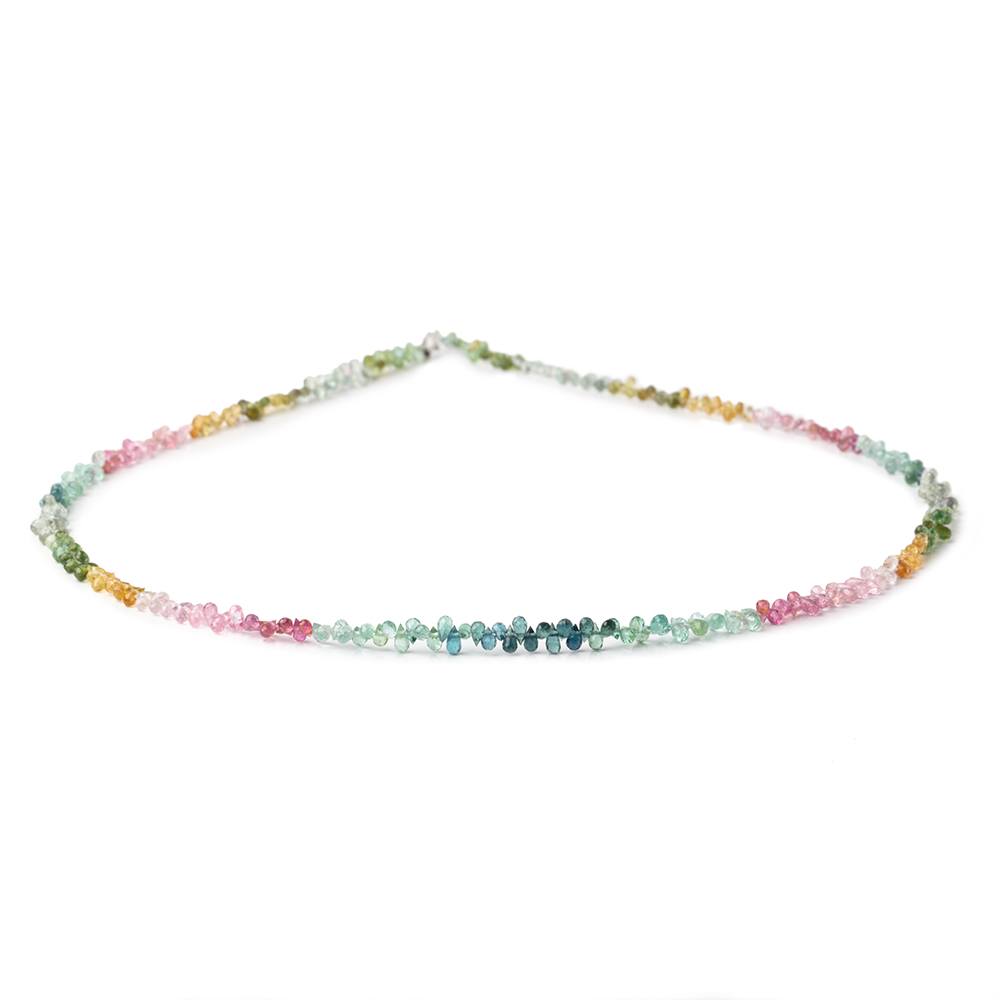 2x1.5-4x2mm Afghani Tourmaline Micro Faceted Tear Drop Beads 17 inch 342 pieces AAA - Beadsofcambay.com