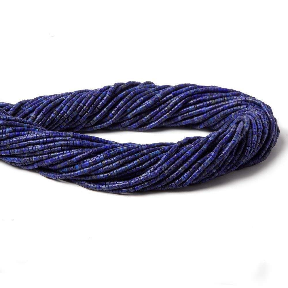2x1.5mm Lapis Lazuli micro-plain tube beads 13.5 inches AA Grade - Beadsofcambay.com