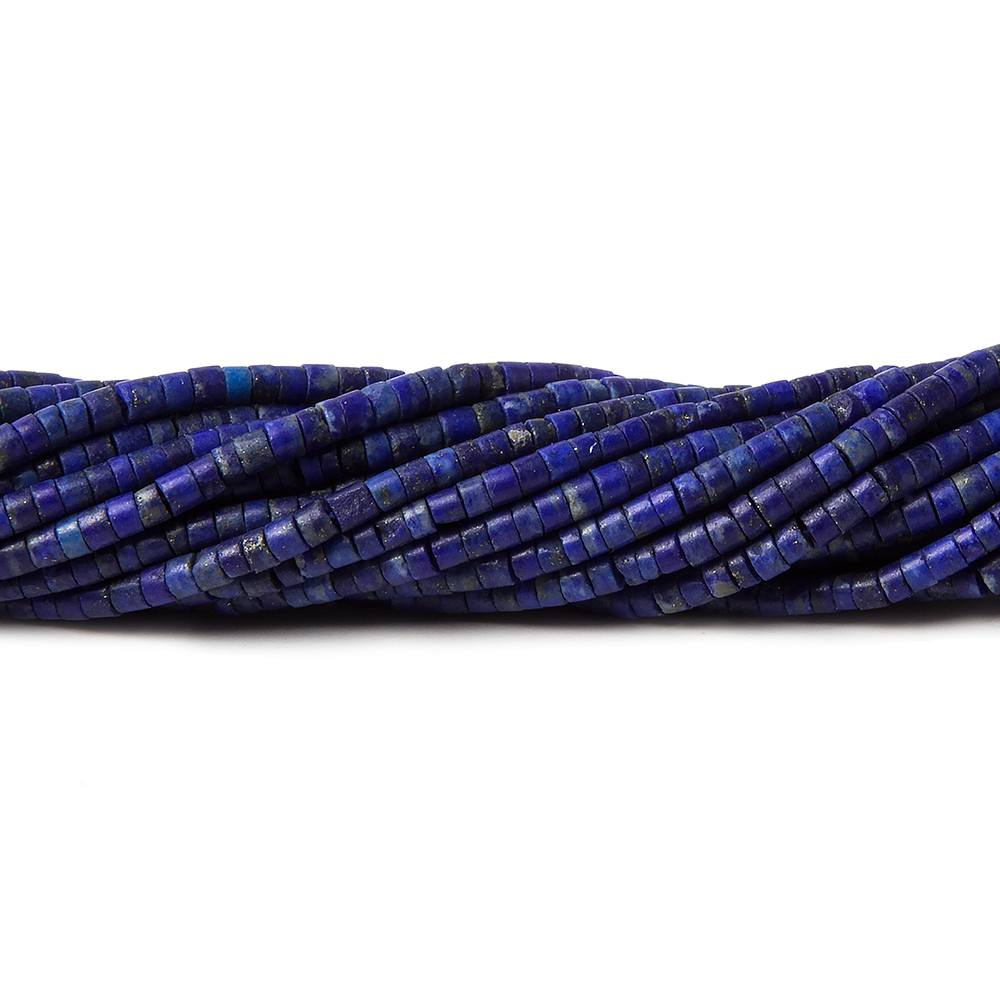 2x1.5mm Lapis Lazuli micro-plain tube beads 13.5 inches AA Grade - Beadsofcambay.com