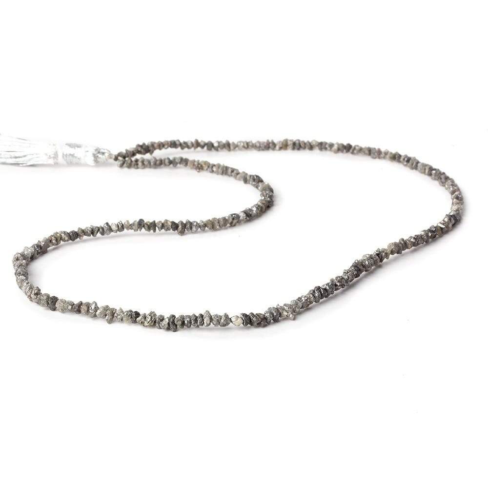 2x2-3x3mm Platinum Grey Diamond Unfaceted Nugget Beads 15 inch 220 pieces - Beadsofcambay.com