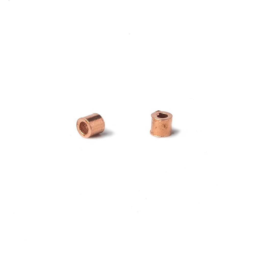 2x2mm Copper Crimp Beads Sold 100 per bag - Beadsofcambay.com