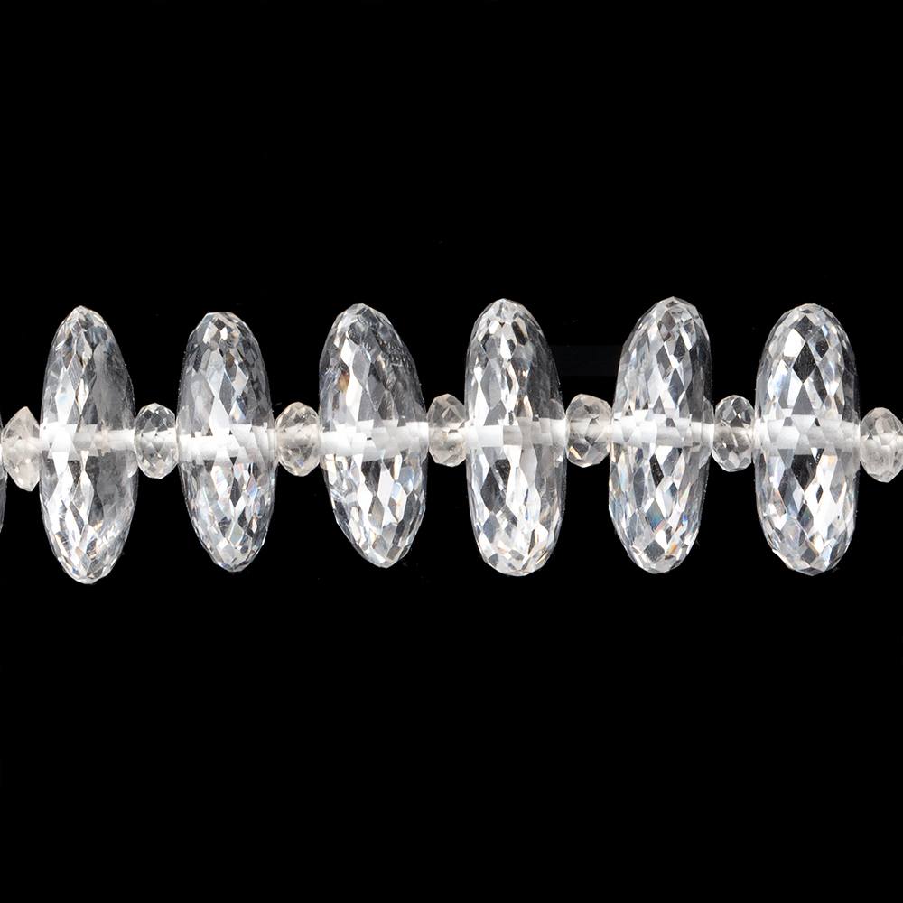 3-13.5mm Crystal Quartz German Faceted Rondelle Beads 16 inch 127 pieces AAA - Beadsofcambay.com