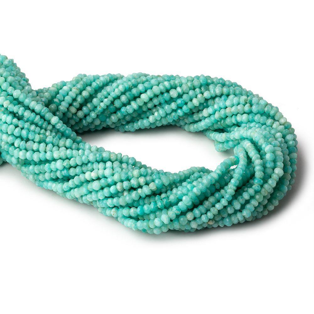 3-3.5mm Amazonite faceted rondelle beads 13 inch 140 pieces - Beadsofcambay.com