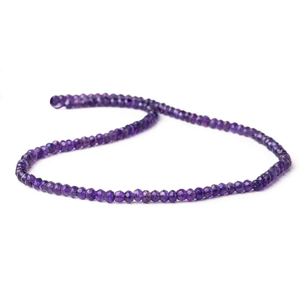 3-3.5mm Amethyst Faceted Rondelle Beads 13 inch 132 pieces - Beadsofcambay.com