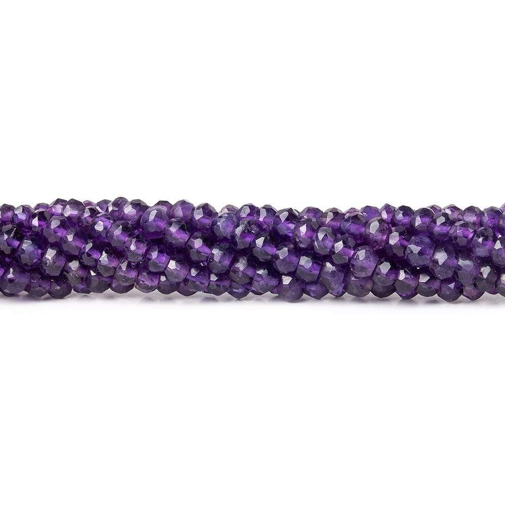 3-3.5mm Amethyst Faceted Rondelle Beads 13 inch 132 pieces - Beadsofcambay.com