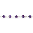 3-3.5mm Amethyst plain round Silver plated Chain by the foot - Beadsofcambay.com