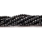 3-3.5mm Black Spinel Faceted Rondelle Beads 12 inch 135 pieces - Beadsofcambay.com
