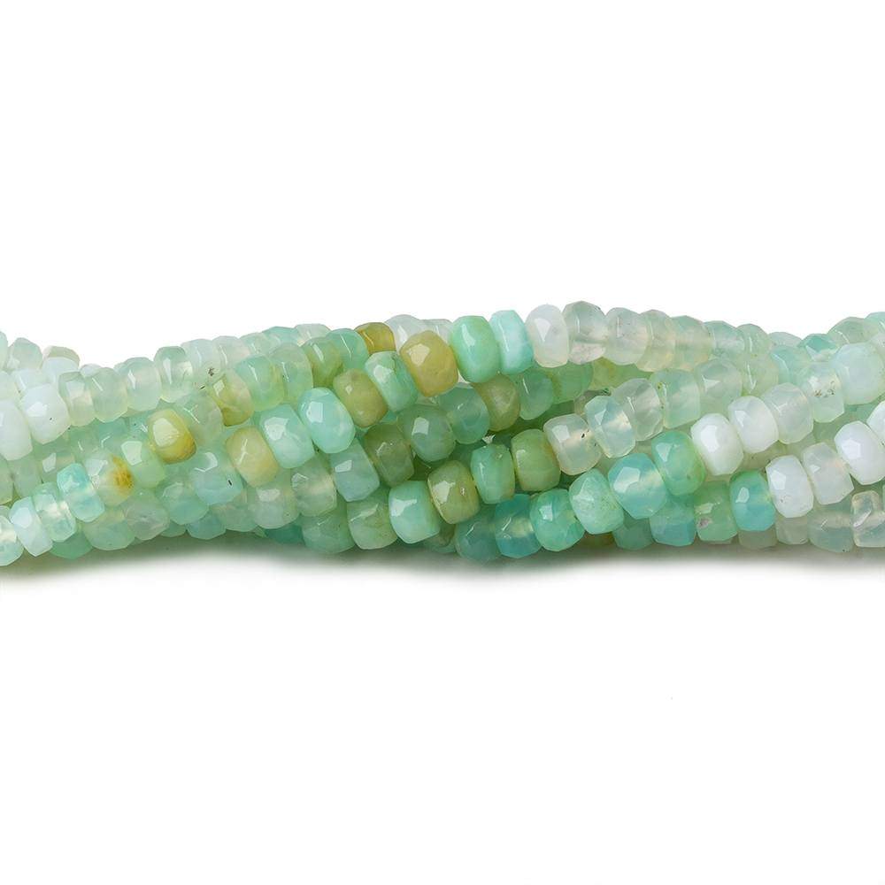 3-3.5mm Blue Peruvian Opal Faceted Rondelle Beads 16 inch 200 pieces - Beadsofcambay.com