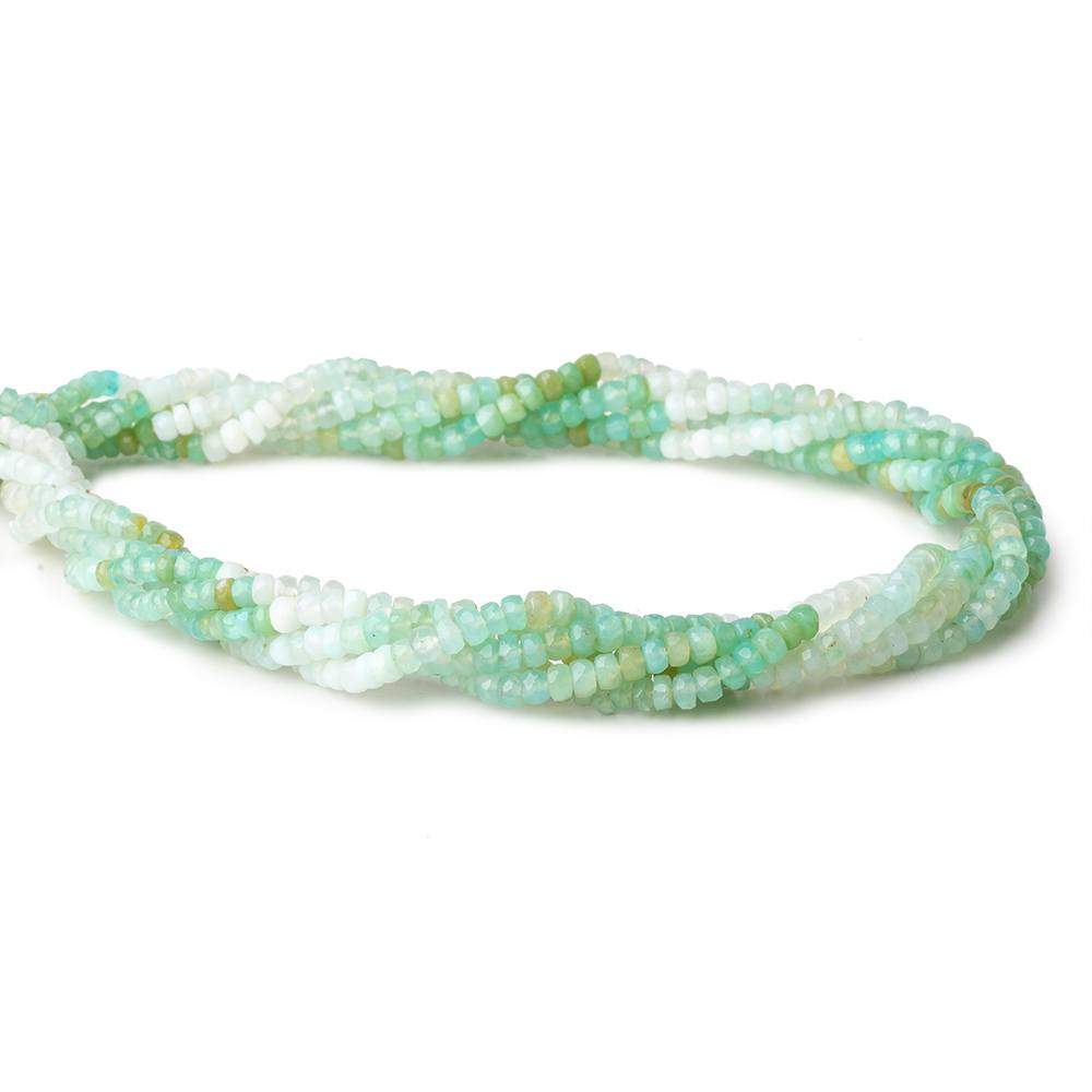 3-3.5mm Blue Peruvian Opal Faceted Rondelle Beads 16 inch 200 pieces - Beadsofcambay.com