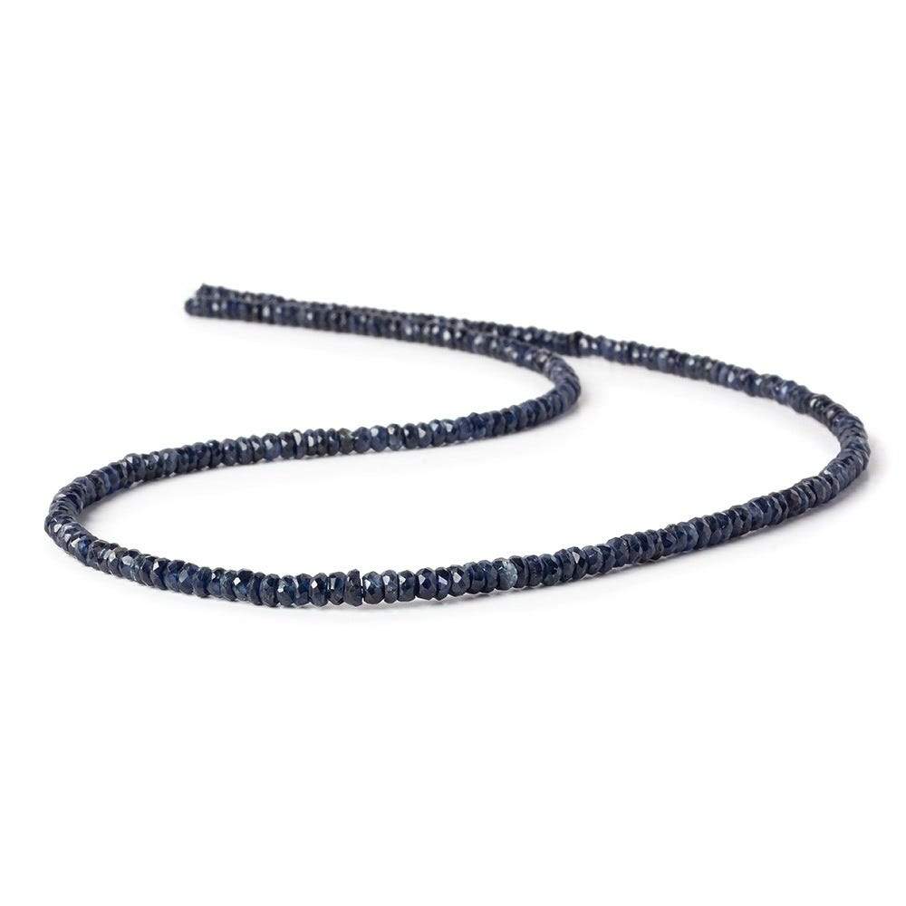 3-3.5mm Cambodian Blue Sapphire Faceted Rondelles 15.5 inch 227 beads A - Beadsofcambay.com