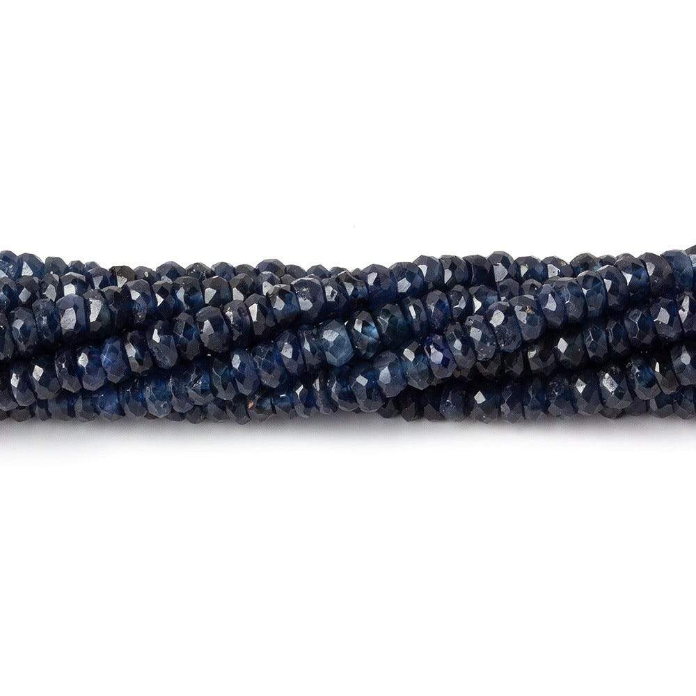3-3.5mm Cambodian Blue Sapphire Faceted Rondelles 15.5 inch 227 beads A - Beadsofcambay.com