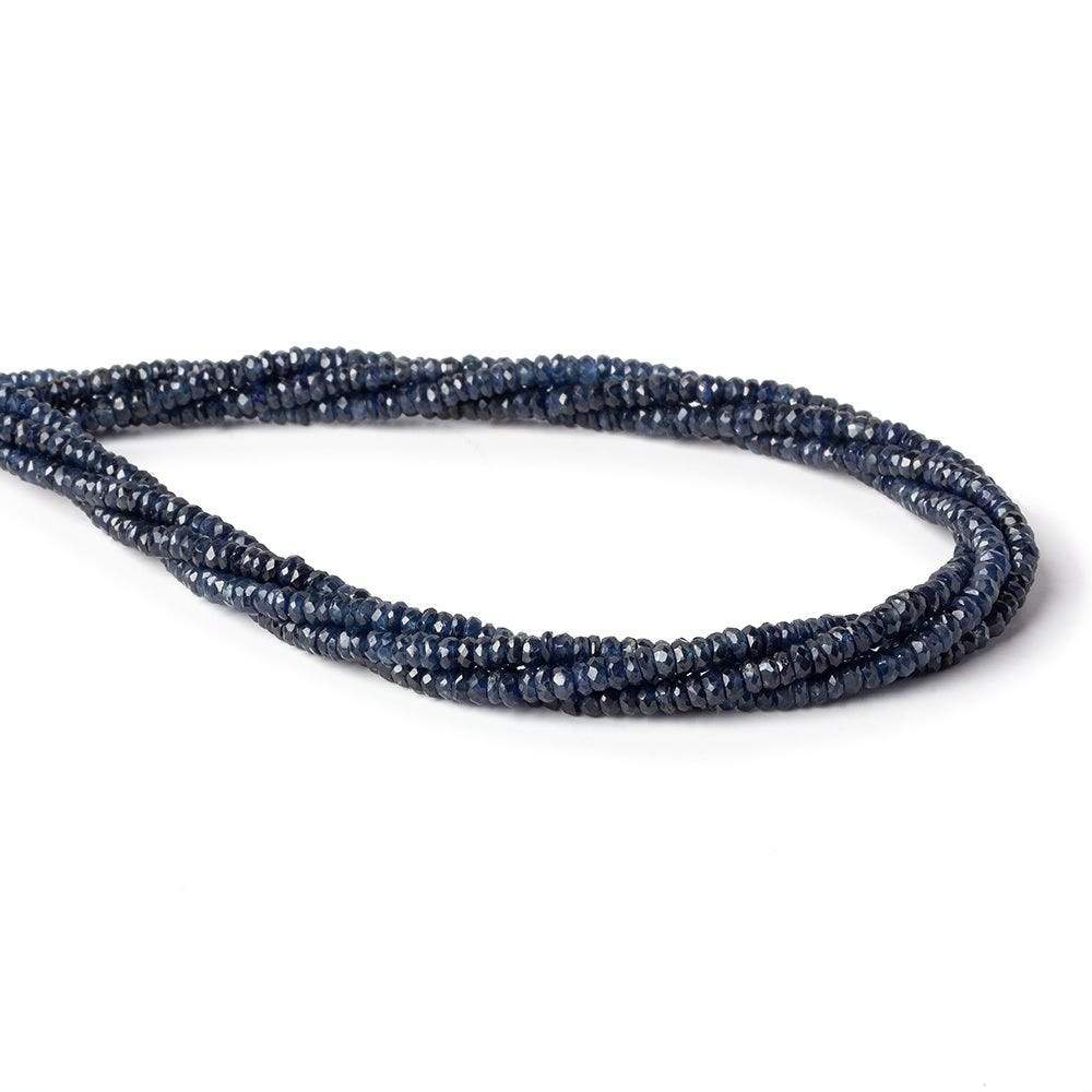 3-3.5mm Cambodian Blue Sapphire Faceted Rondelles 15.5 inch 227 beads A - Beadsofcambay.com