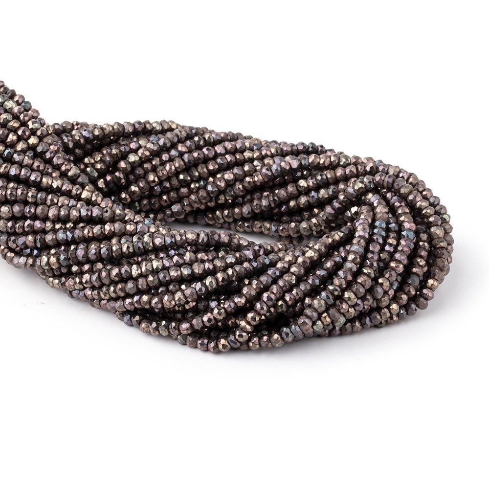 3-3.5mm Chocolate Mystic Spinel Faceted Rondelle Beads 13 inches 140 pieces - Beadsofcambay.com