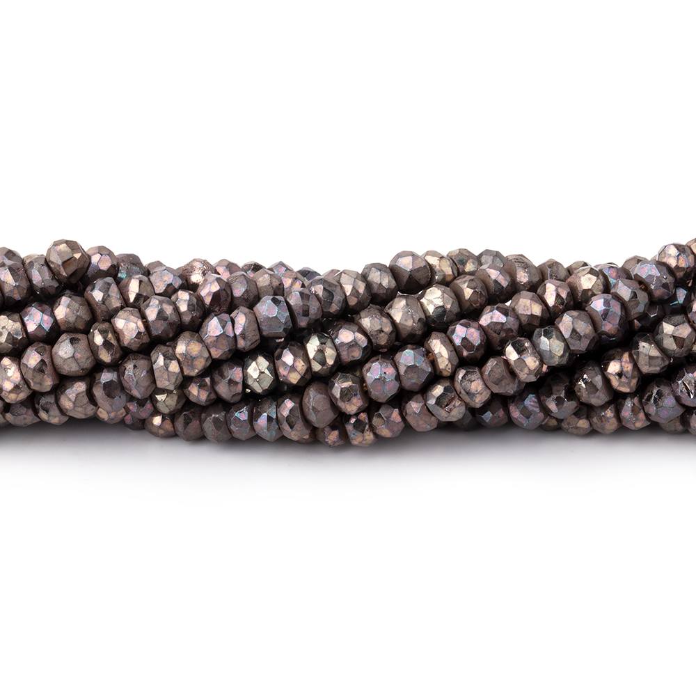 3-3.5mm Chocolate Mystic Spinel Faceted Rondelle Beads 13 inches 140 pieces - Beadsofcambay.com