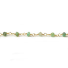 3-3.5mm Chrysoprase Gold plated Wire Wrapped Chain sold by the foot - Beadsofcambay.com