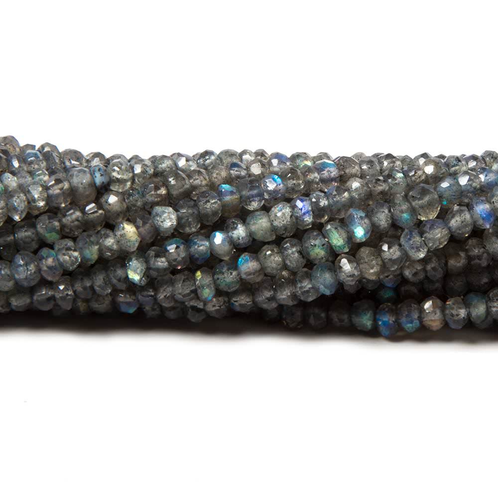 3-3.5mm Labradorite faceted rondelle Beads 13.5 inch 154 pieces - Beadsofcambay.com
