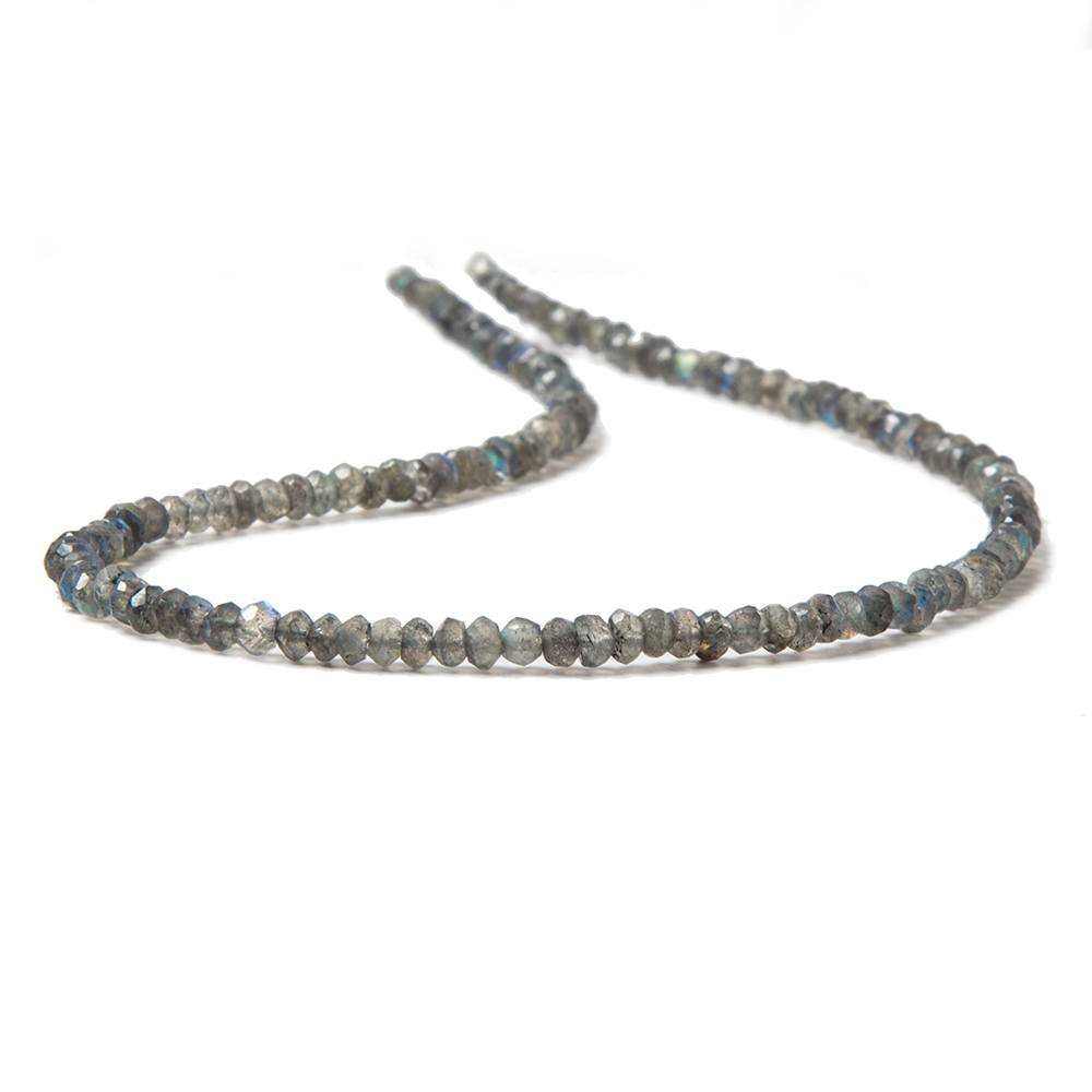 3-3.5mm Labradorite faceted rondelle Beads 13.5 inch 154 pieces - Beadsofcambay.com