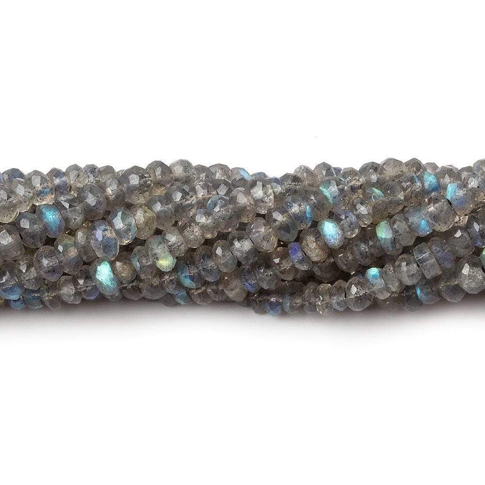 3-3.5mm Labradorite Faceted Rondelles 14 inch 185 beads AAA - Beadsofcambay.com