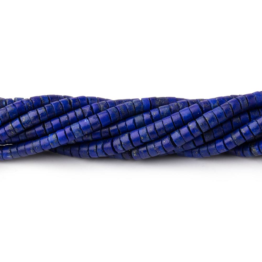 3-3.5mm Lapis Lazuli Hand Cut Heshi Beads 15 inch 200 pieces - Beadsofcambay.com