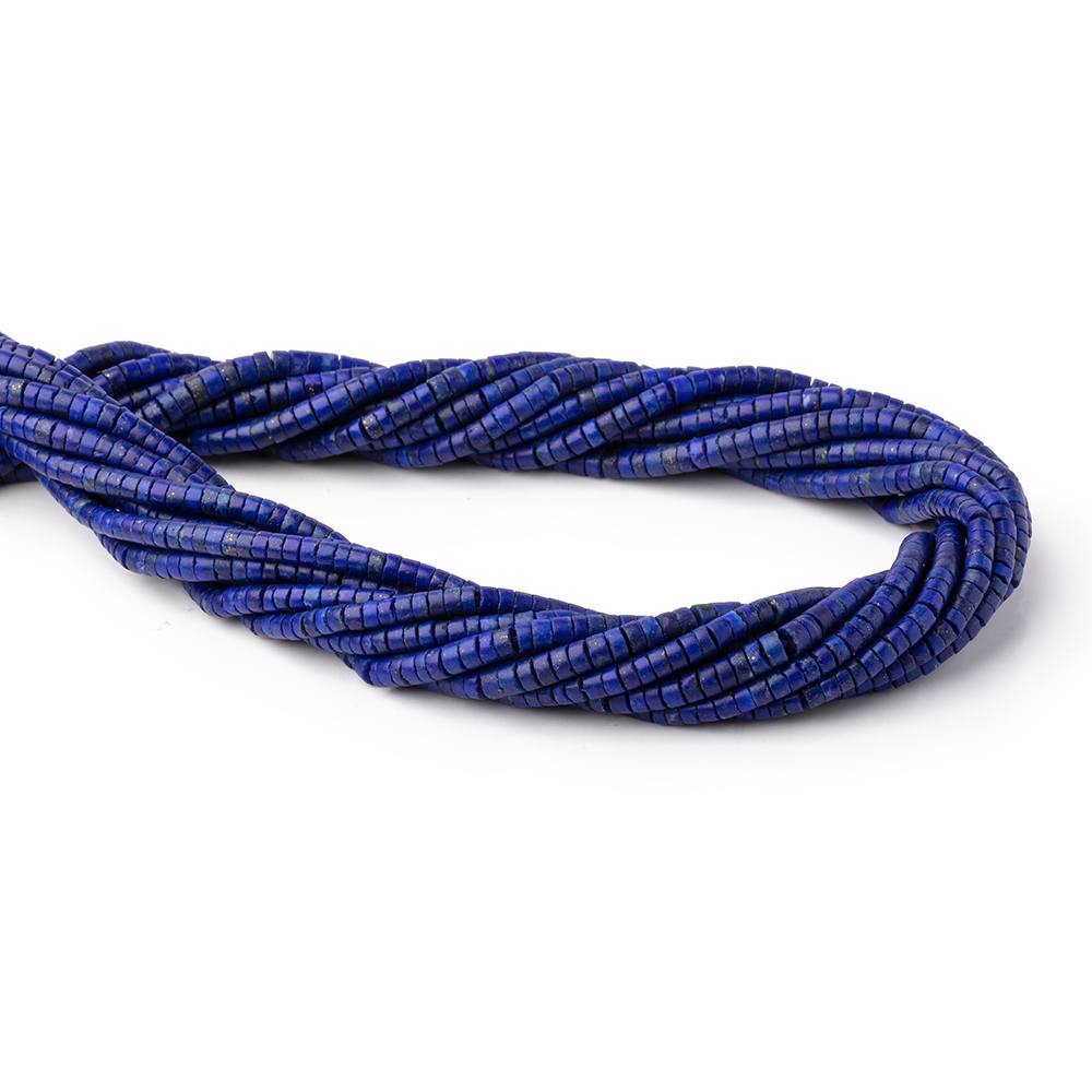 3-3.5mm Lapis Lazuli Hand Cut Heshi Beads 15 inch 200 pieces - Beadsofcambay.com