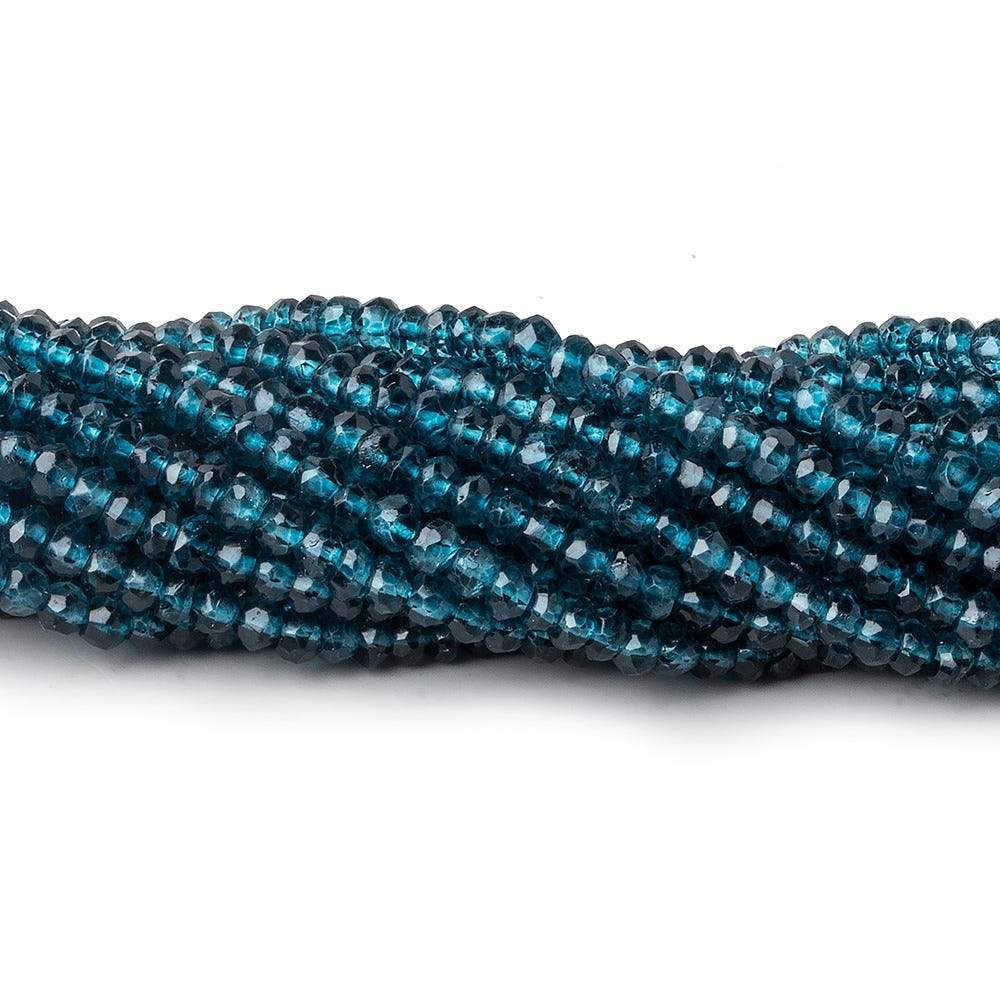 3-3.5mm London Blue Quartz Faceted Rondelle beads 12.5 inch 147 pieces - Beadsofcambay.com
