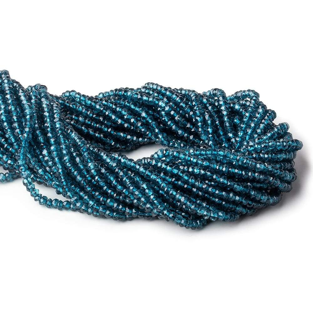 3-3.5mm London Blue Quartz Faceted Rondelle beads 12.5 inch 147 pieces - Beadsofcambay.com