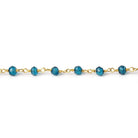 3-3.5mm London Blue Quartz Gold plated Chain by the foot 38 beads - Beadsofcambay.com