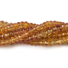 3-3.5mm Mandarin Orange Songea Sapphire Faceted Rondelle 16 inch 222 pcs - Beadsofcambay.com